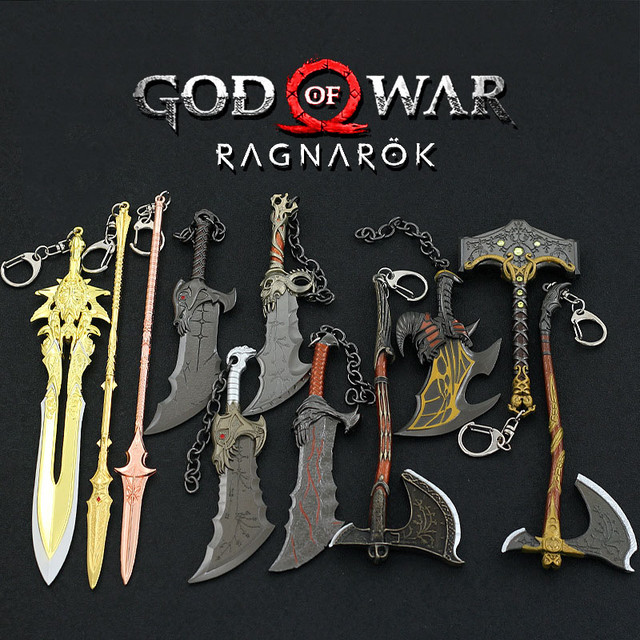 God Of War4&5 Keychains Levitan's Axe Thor's Hammer Mjolnir Weapon Blades  of Chaos Metal Keyrings Keyring Gift for Men - AliExpress